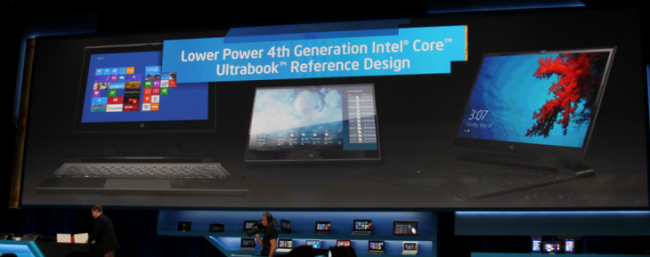 An image of Intel’s CES 2013 Ultrabook presentation 