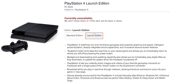 PS4 launch edition