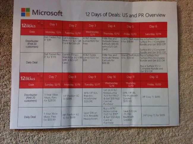 Microsofts 12 day of deals
