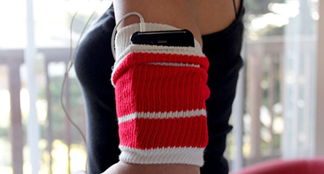 iPhone jogging sock holder
