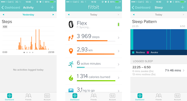 Fitbit app screenshots