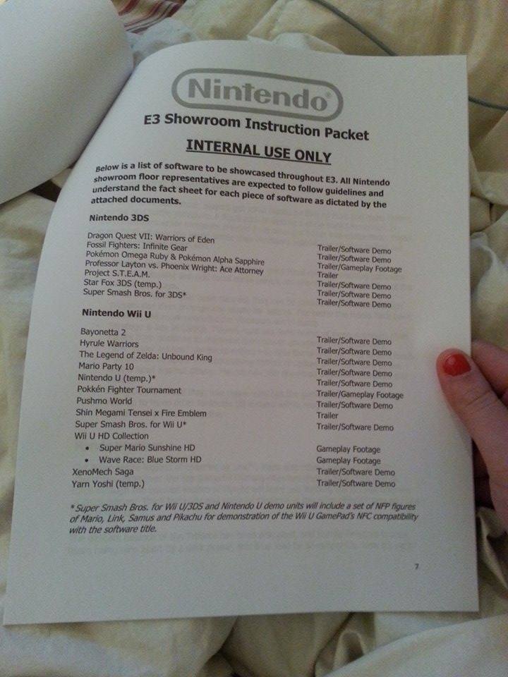 Nintendo E3 games list
