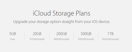iCloud storage plans