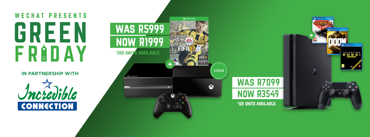 wechat xbox one playstation 4 black friday south africa 2016