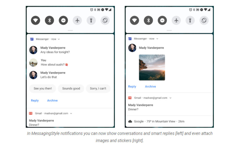 android p,notifications