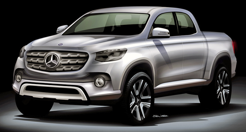 Sketch of the new Mercedes-Benz Midsize Pickup; Skizze des neuen Mercedes-Benz Midsize Pickup