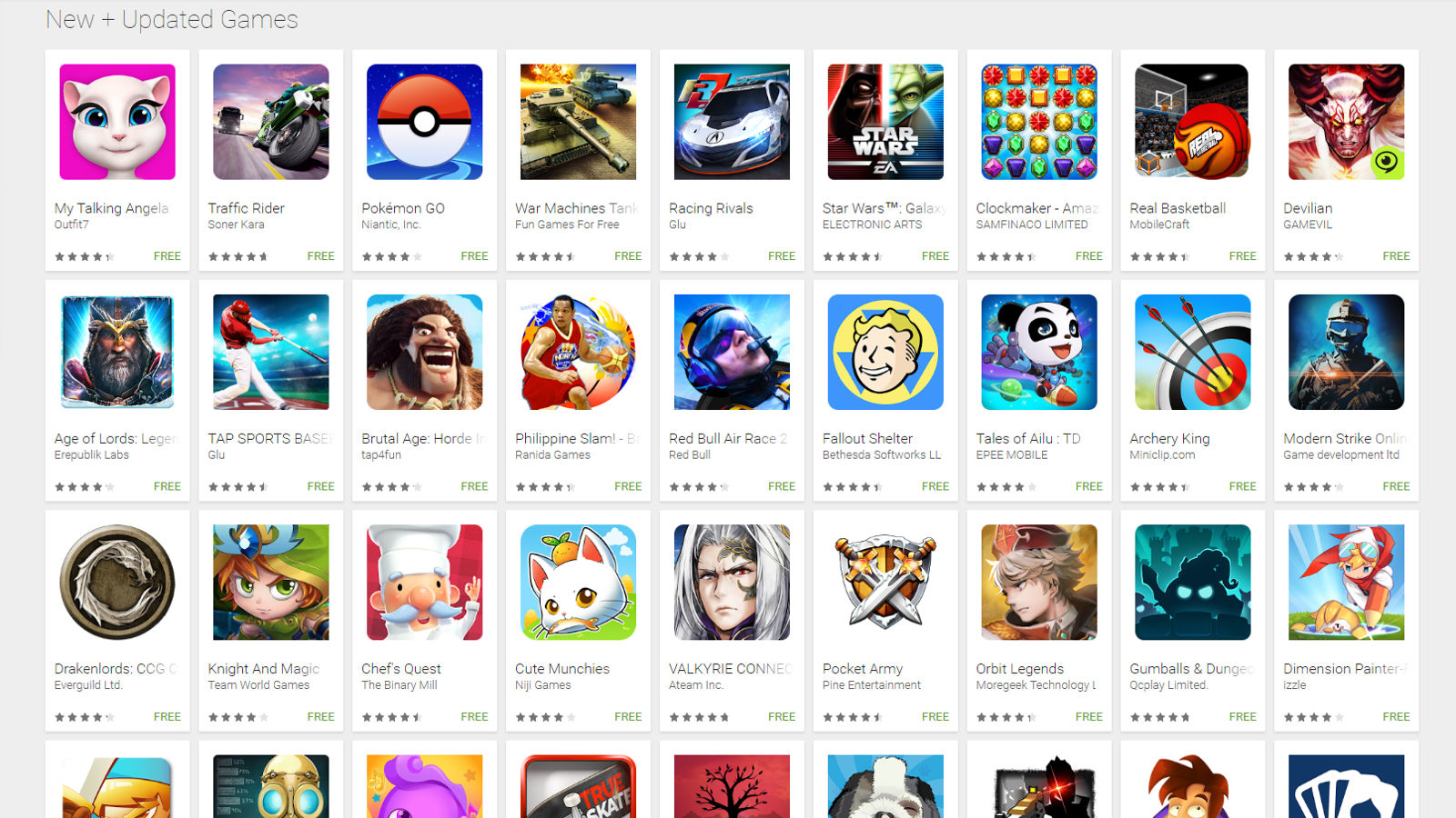 totally free games on google play