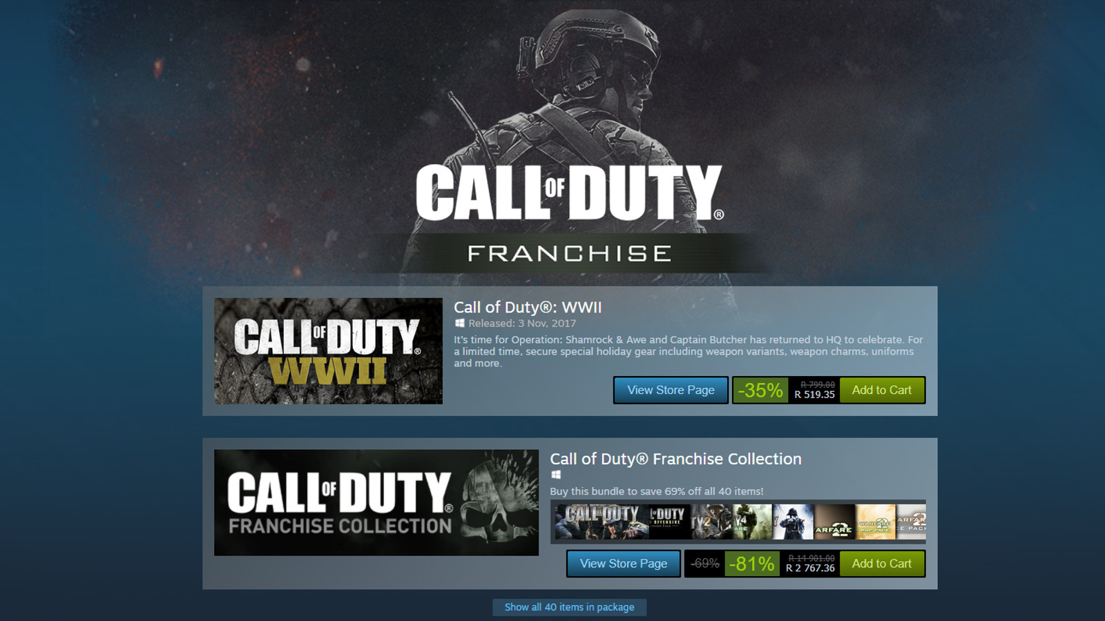 Call of Duty® en Steam