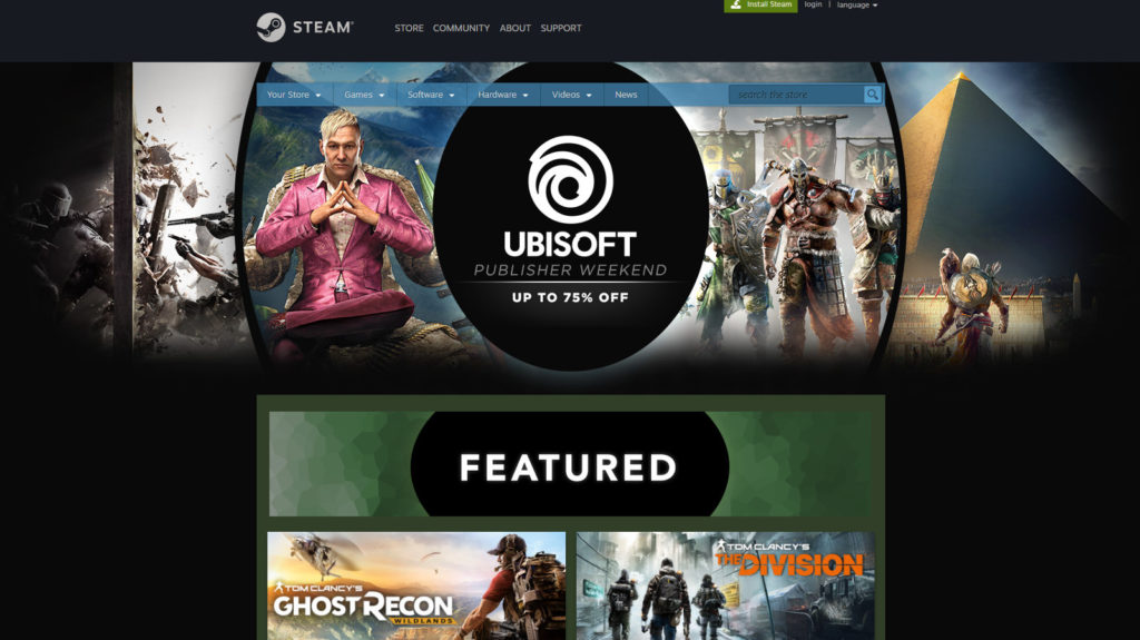 The Ubisoft Steam sale page.