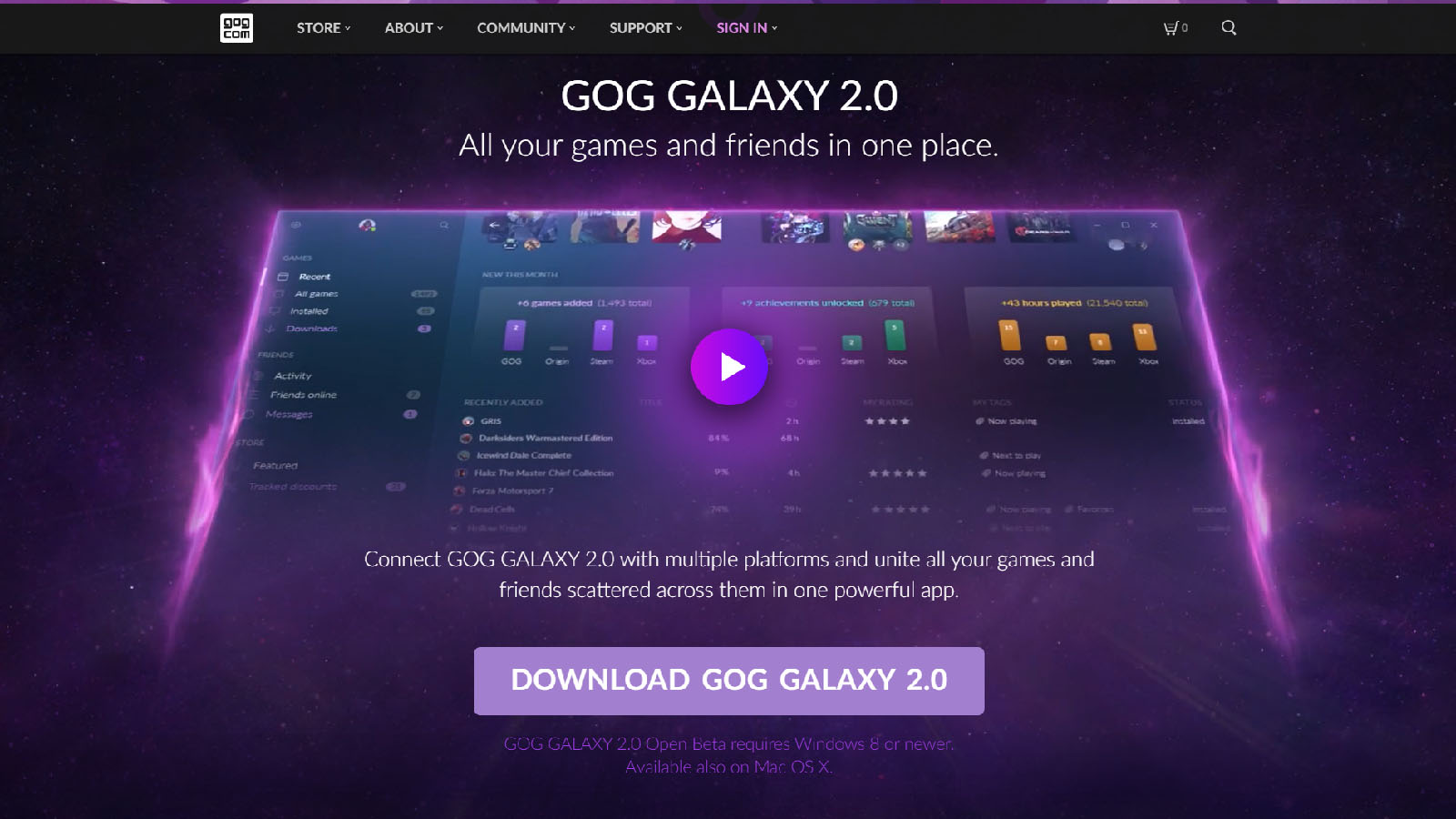 gog galaxy 2.0 integrations