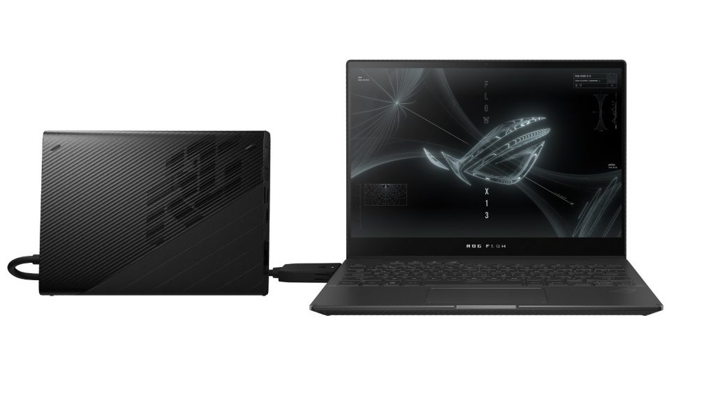 asus ROG Flow13 laptop with XG mobile external graphics