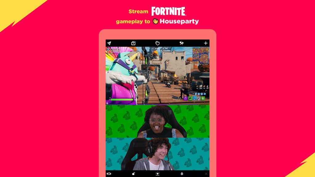 Fortnite Epic Games Houseparty video chat game streaming